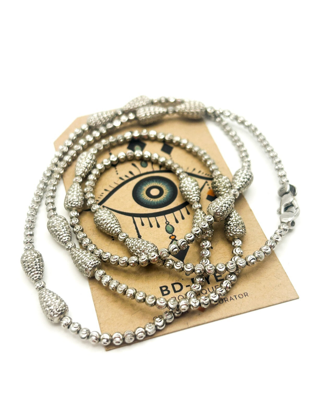 Signed OFFICINA BERNARDI Sterling Silver 925 Italy Long Necklace – 30”