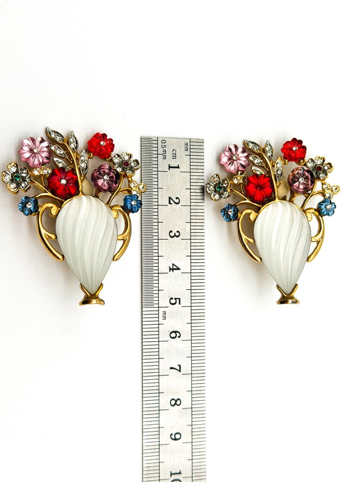 Vintage Craft (Gem-Craft) Adrien Mann Couture Giardinetti Brooch & Clip Ons