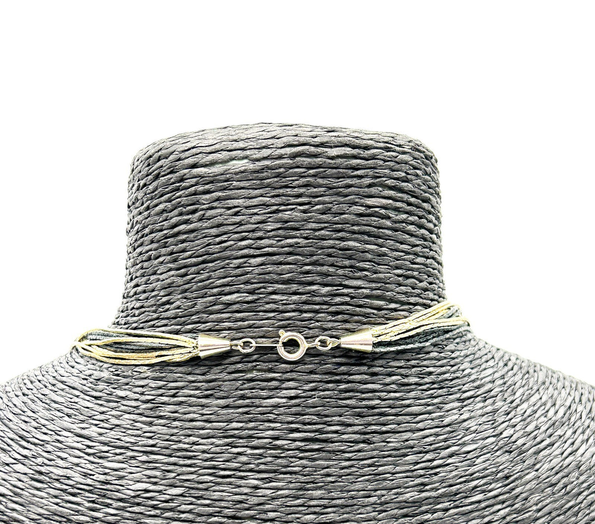 Vintage Black Gold Multi Strand Chain Layered Long Necklace Statement