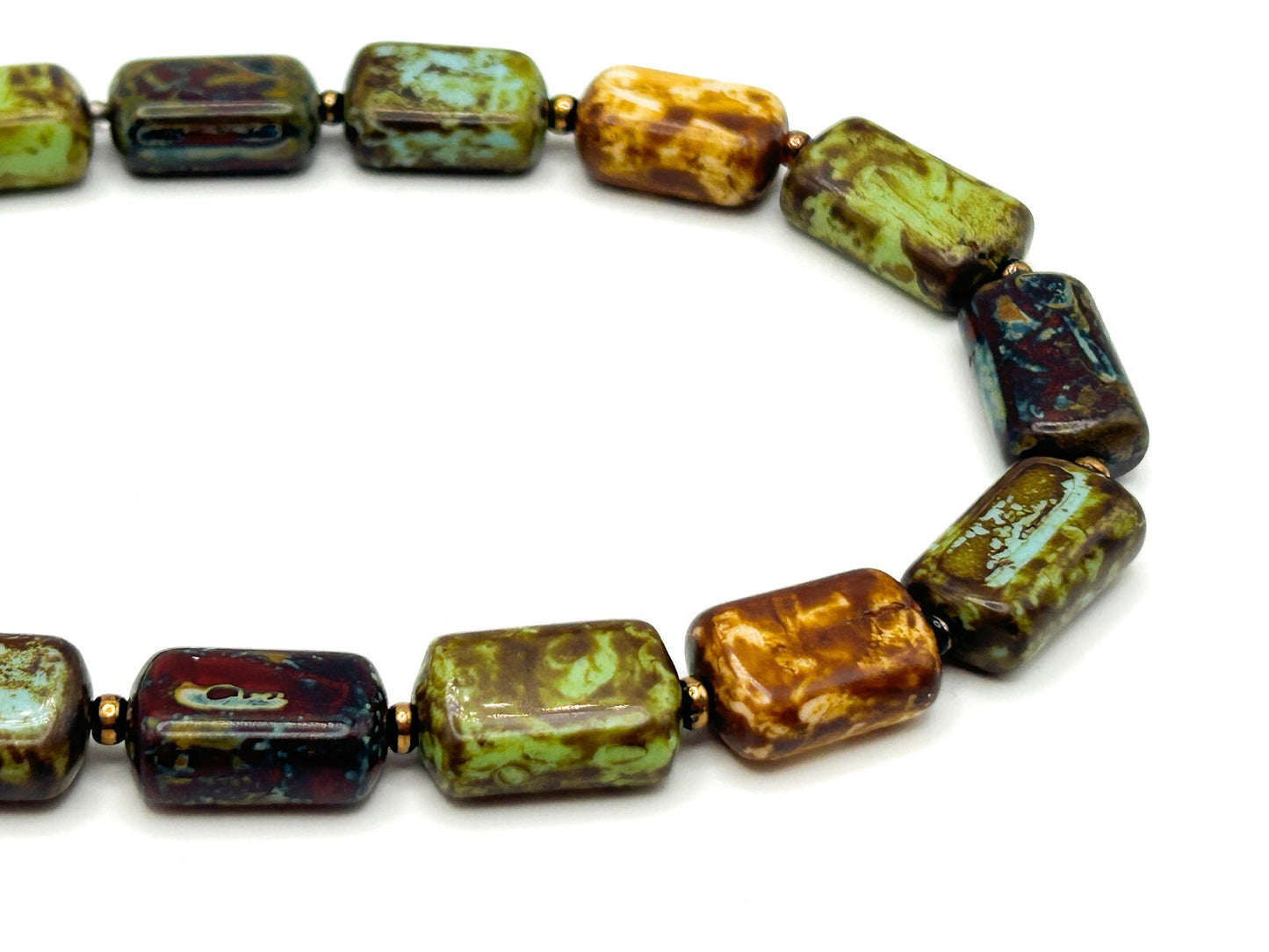 Vintage Picasso Mottled Glass Bead Necklace – 21.5”
