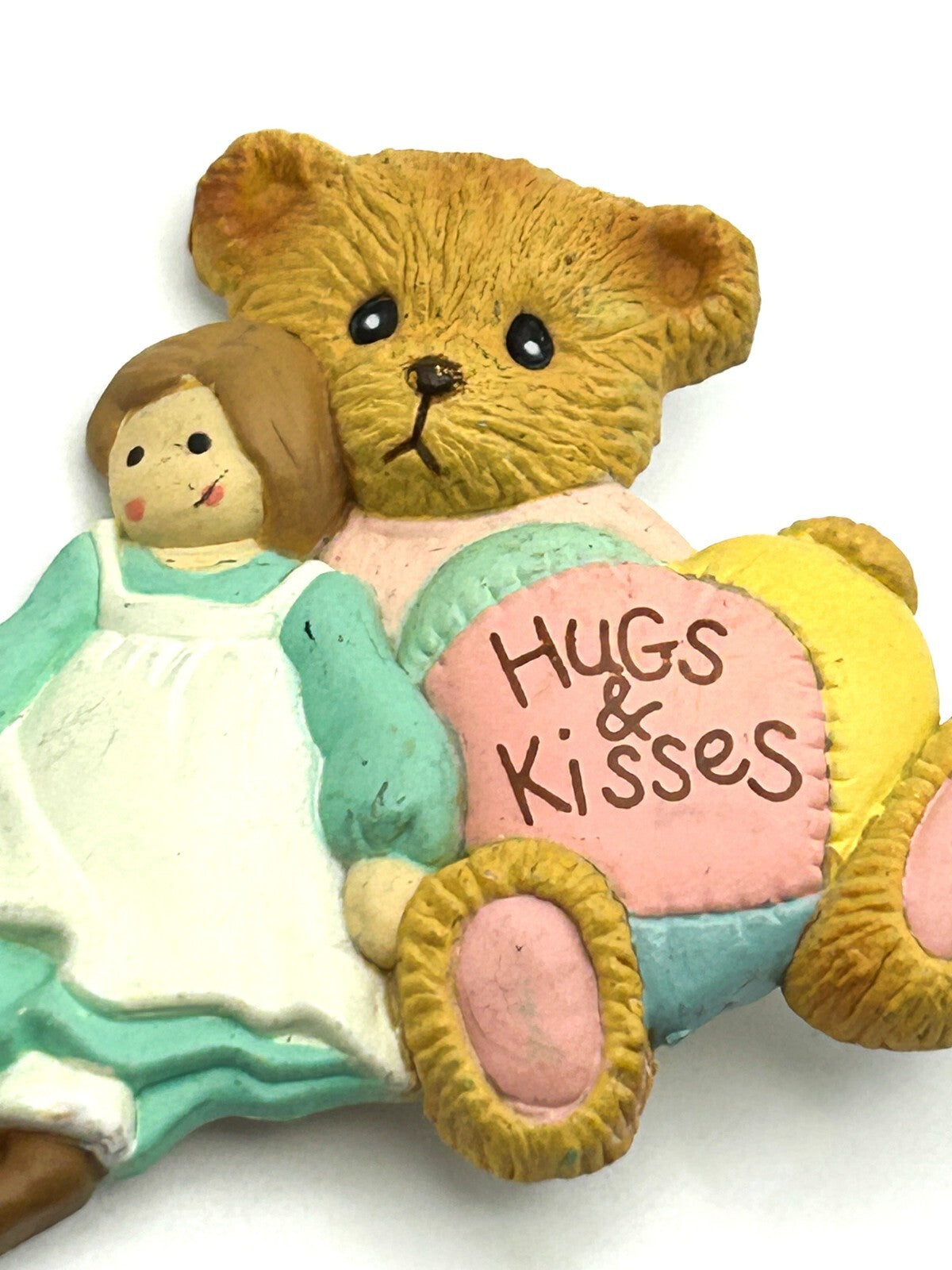 Vintage Cherished Teddies Brooch Teddy & Doll 1993 Collectible Pin