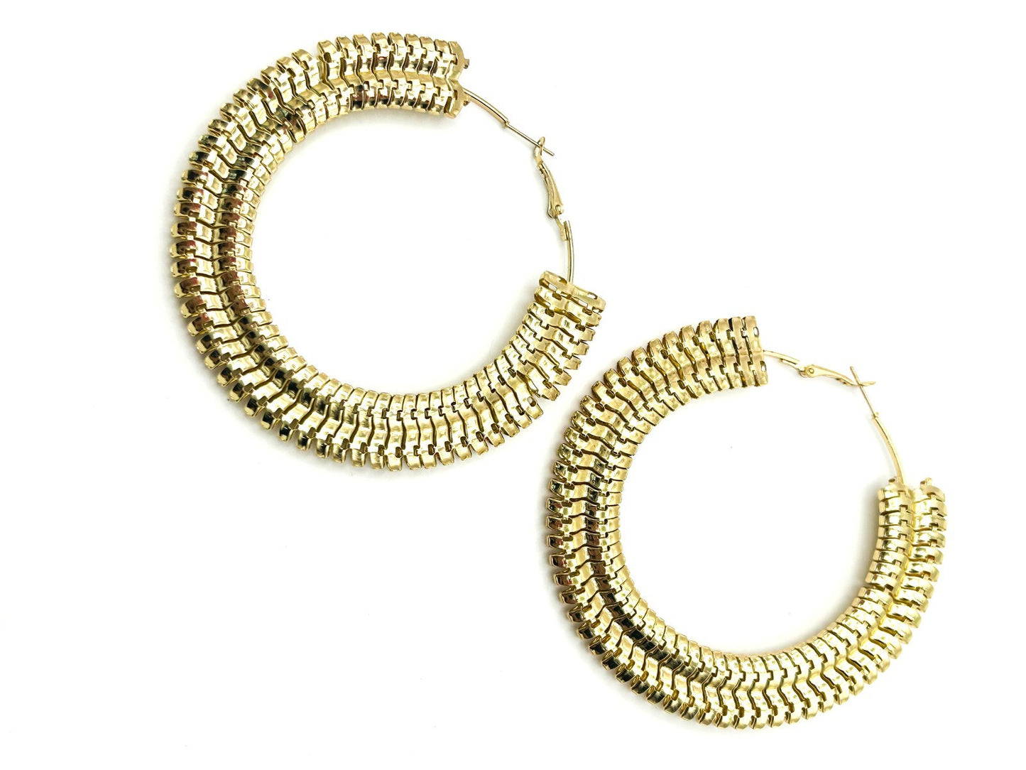 4X Bundle Vintage Oversized Lightweight Gold & Silver Tone Large Hoop Earrings