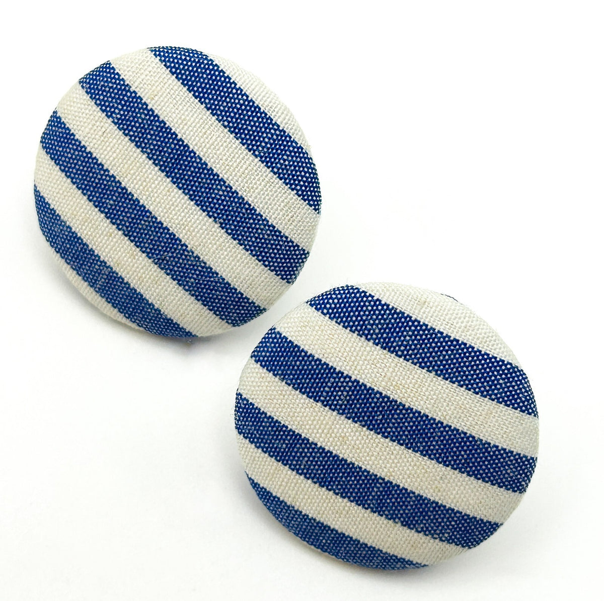 Set of 3 Fabric Stud Earrings Floral Stripe Polka Dot Button Earrings 2.5cm