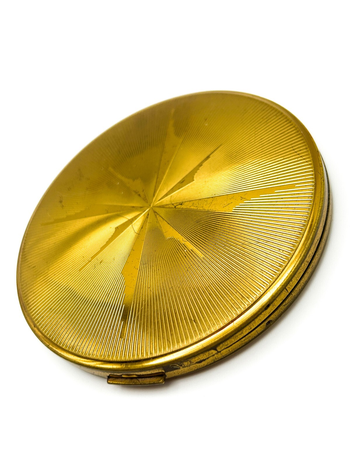 Vintage Vanity Fair Gold Tone Starburst Compact Mirror Made in Britain