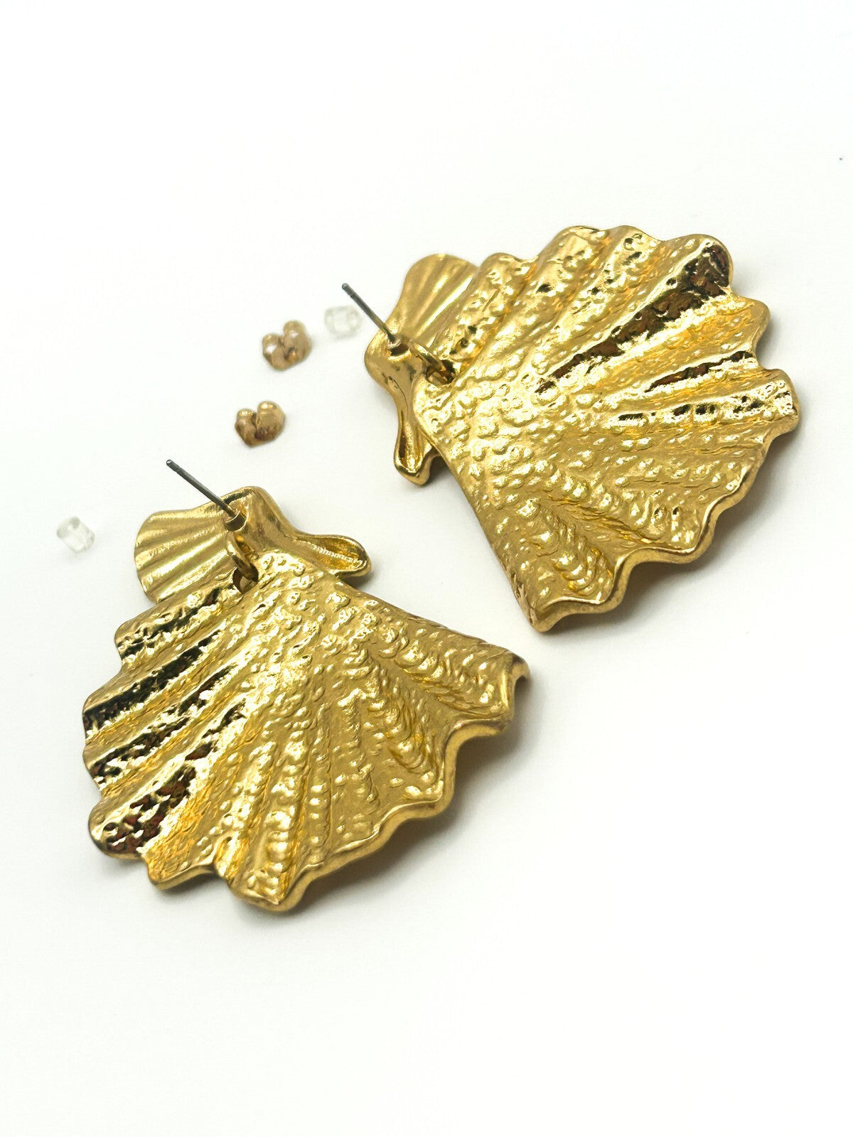 New on Card Mint Velvet Gold Tone Fan Design Earrings