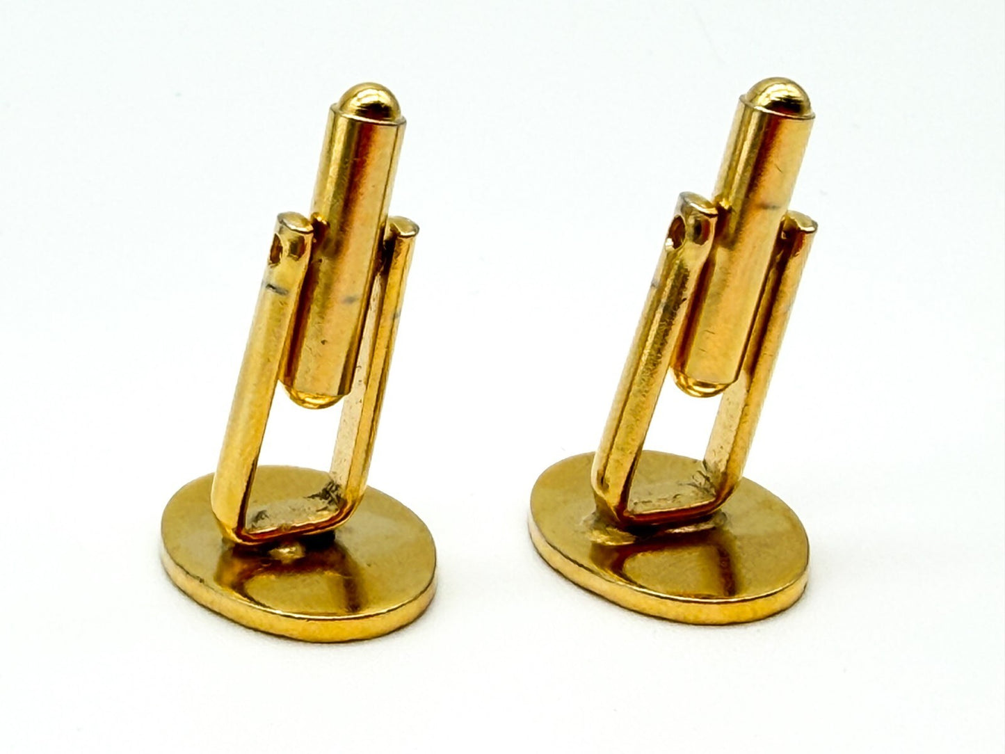 Vintage Gold Tone Starburst Cufflinks Diamond Cut Formal Mens