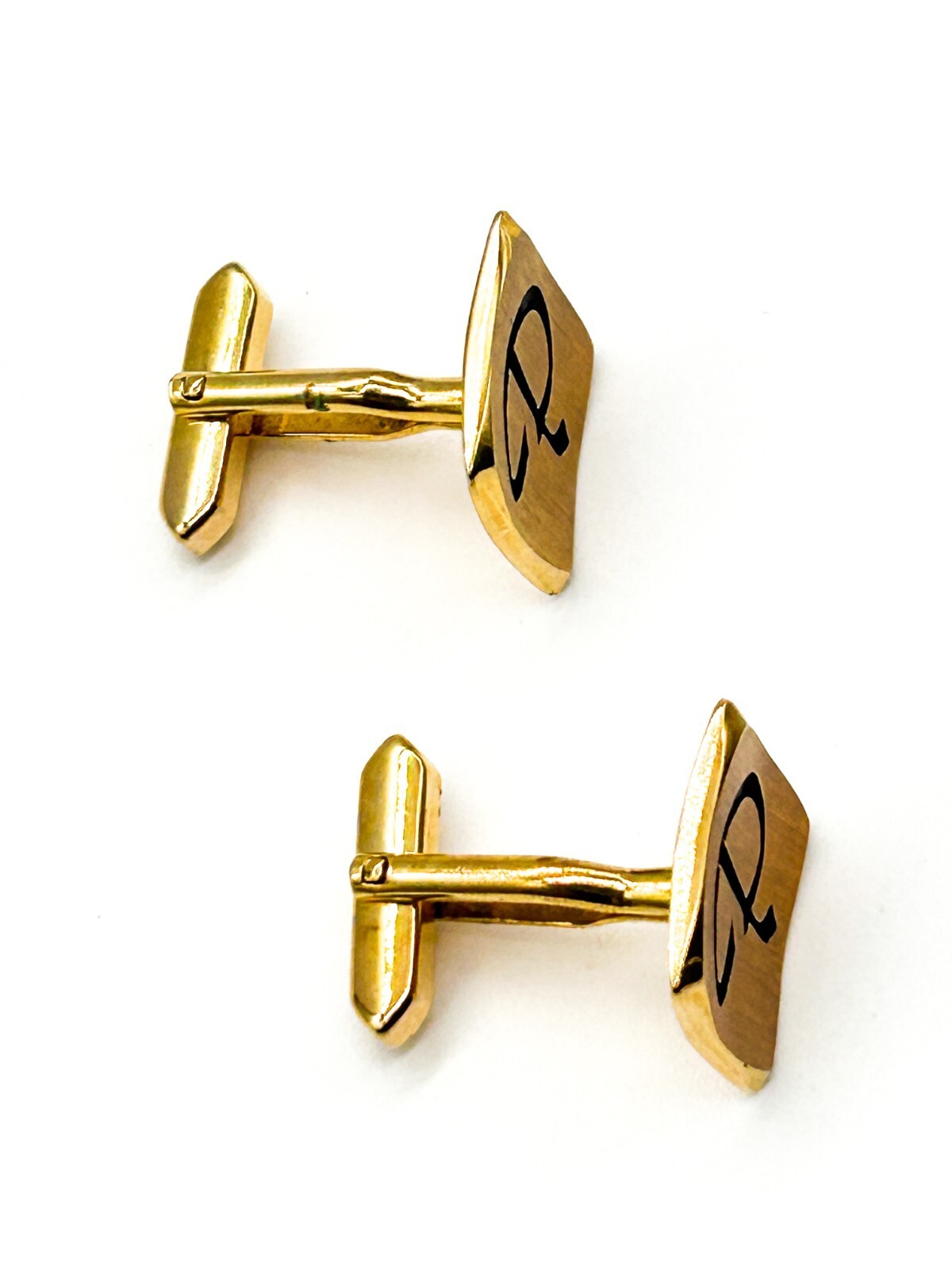 Vintage Carlton Gold Tone Initial P Cufflinks Boxed - Mens Formal Wear