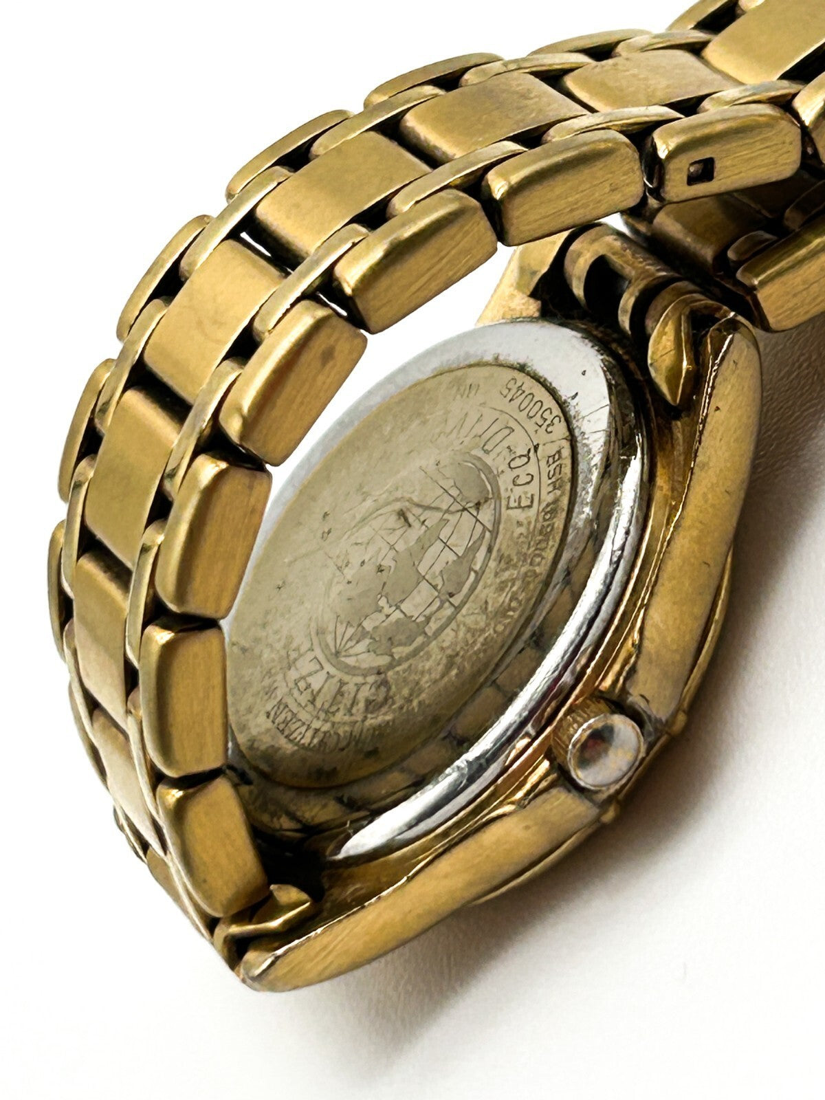 Citizen Eco Drive Ladies Gold Tone Watch Date Bracelet WR50 Japan Analogue