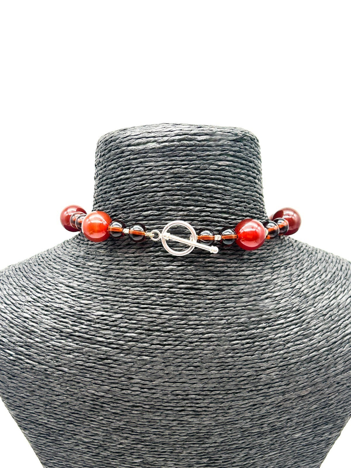 Carnelian Agate Pendant Necklace Quartz Inclusion Geode Artisan Gemstone  Boho