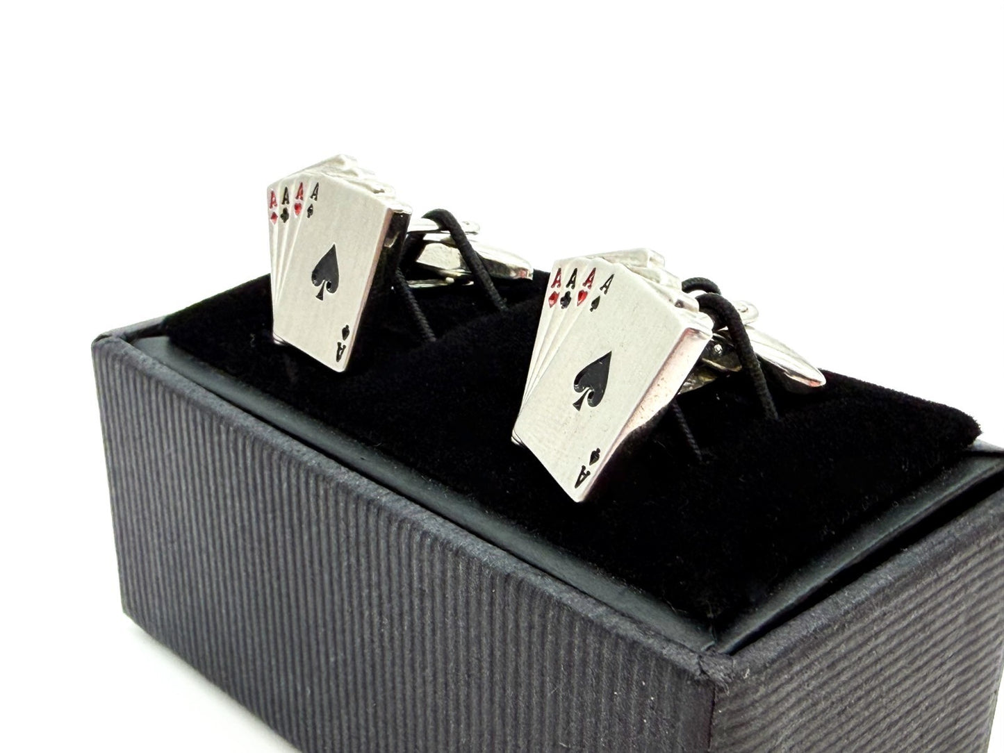 Thomas Nash Playing Card Novelty Cufflinks Silver Tone 4 Aces
