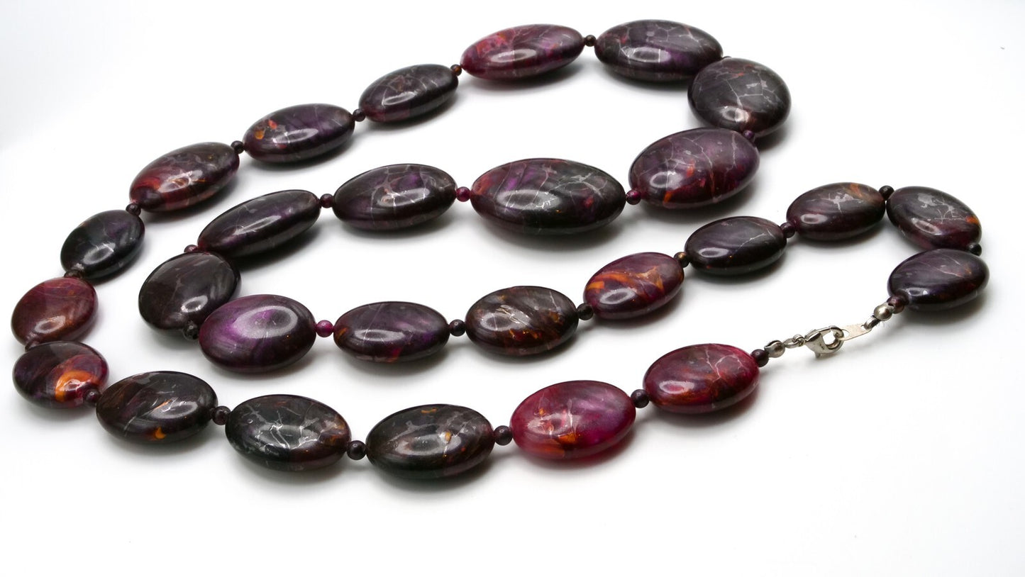 Vintage Purple & Mauve Graduated Bead Necklace