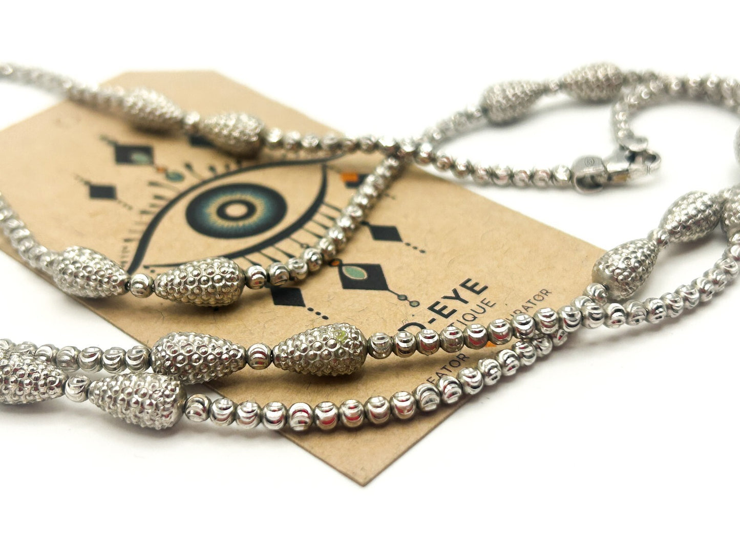 Signed OFFICINA BERNARDI Sterling Silver 925 Italy Long Necklace – 30”