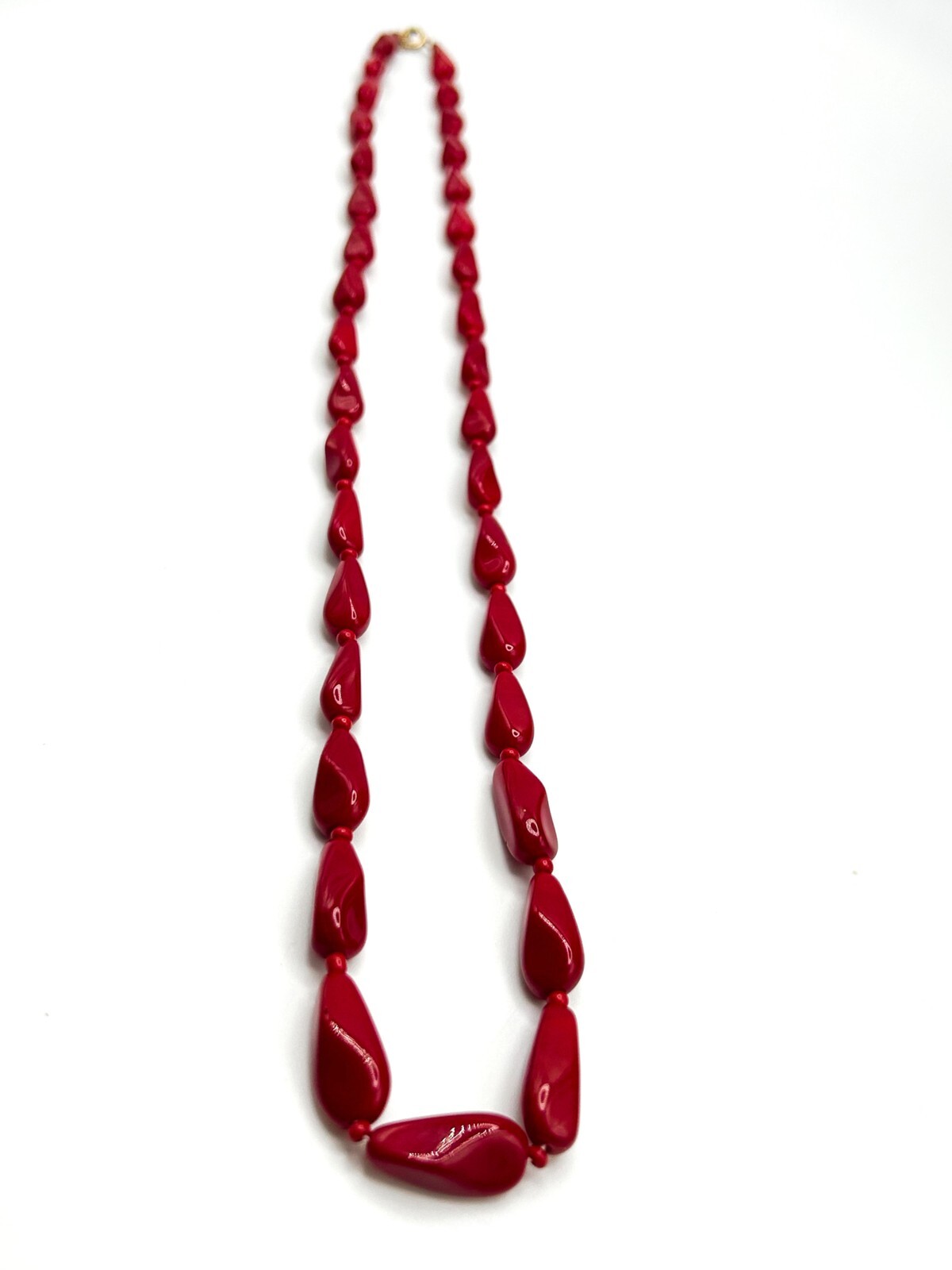 Vintage Red Glass Beaded Necklace