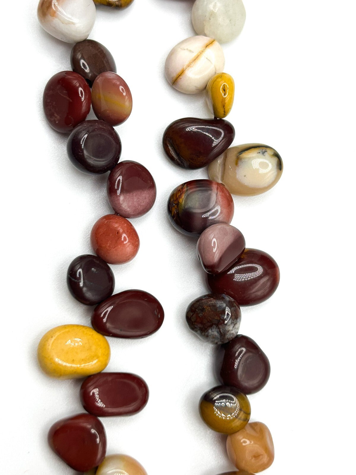 Mookaite Jasper Beaded Irregular Pebble-style Necklace - Gemstone Boho
