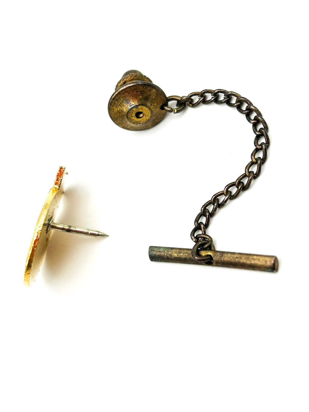 Vintage HMS Edinburgh Gold Tone Enamel Cufflinks and Tie Pin Set Military