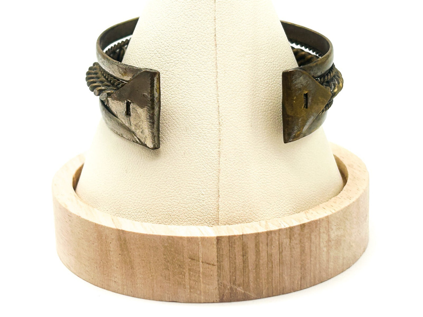 Vintage Bedouin Brass Cuff Bracelet Sinai Bohemian Rope Statement Bangle
