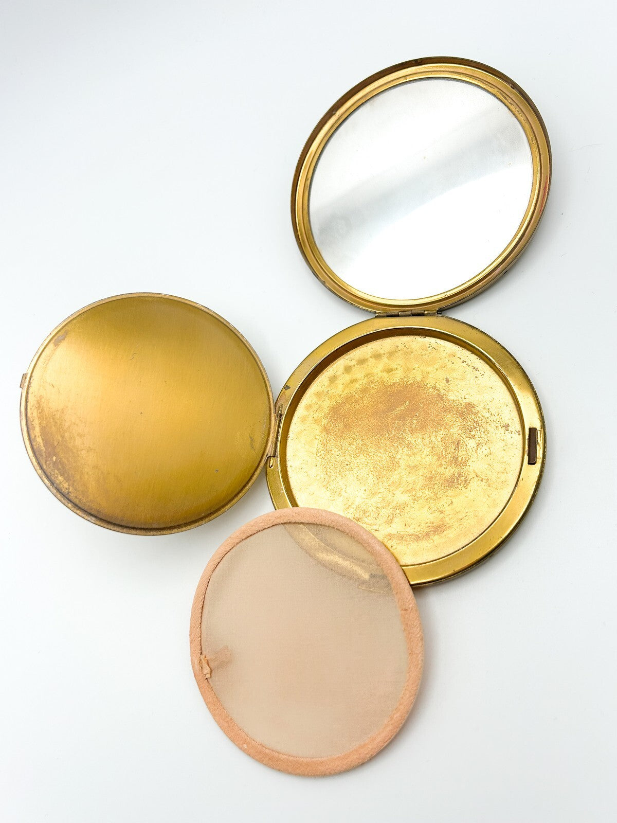Vintage Vanity Fair Gold Tone Starburst Compact Mirror Made in Britain