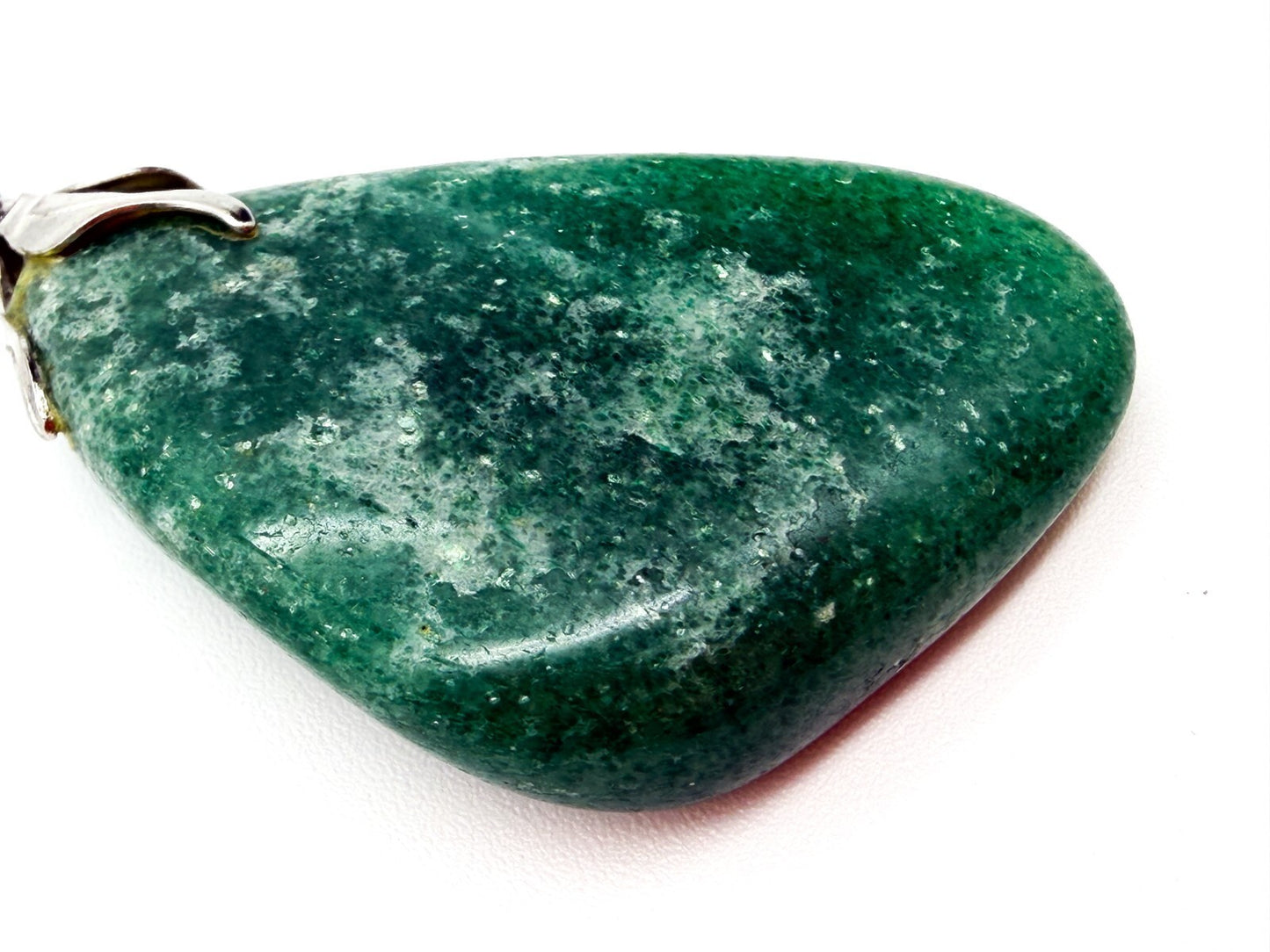Natural Aventurine Pendant Necklace Green Crystal Stone Long Chain 24”