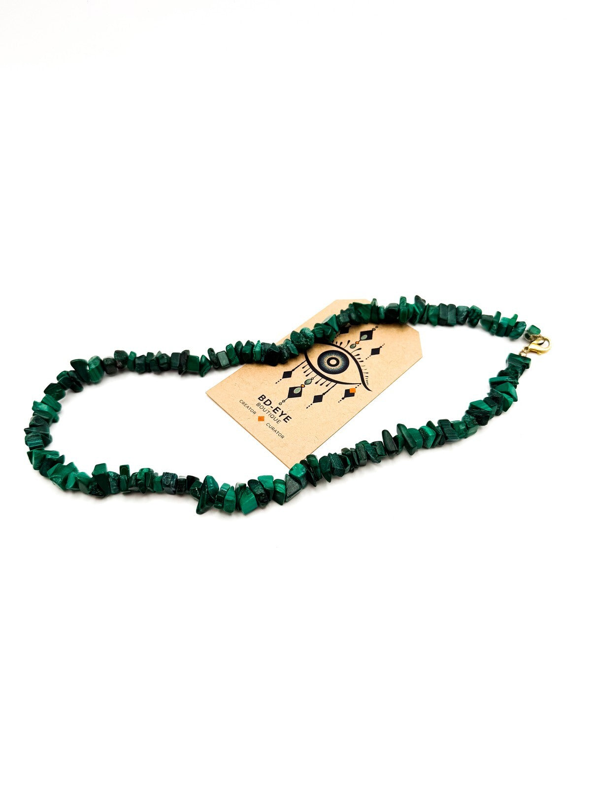 Vintage Malachite Chip Necklace - Semi-precious Gemstones - 19" - Boho, Green