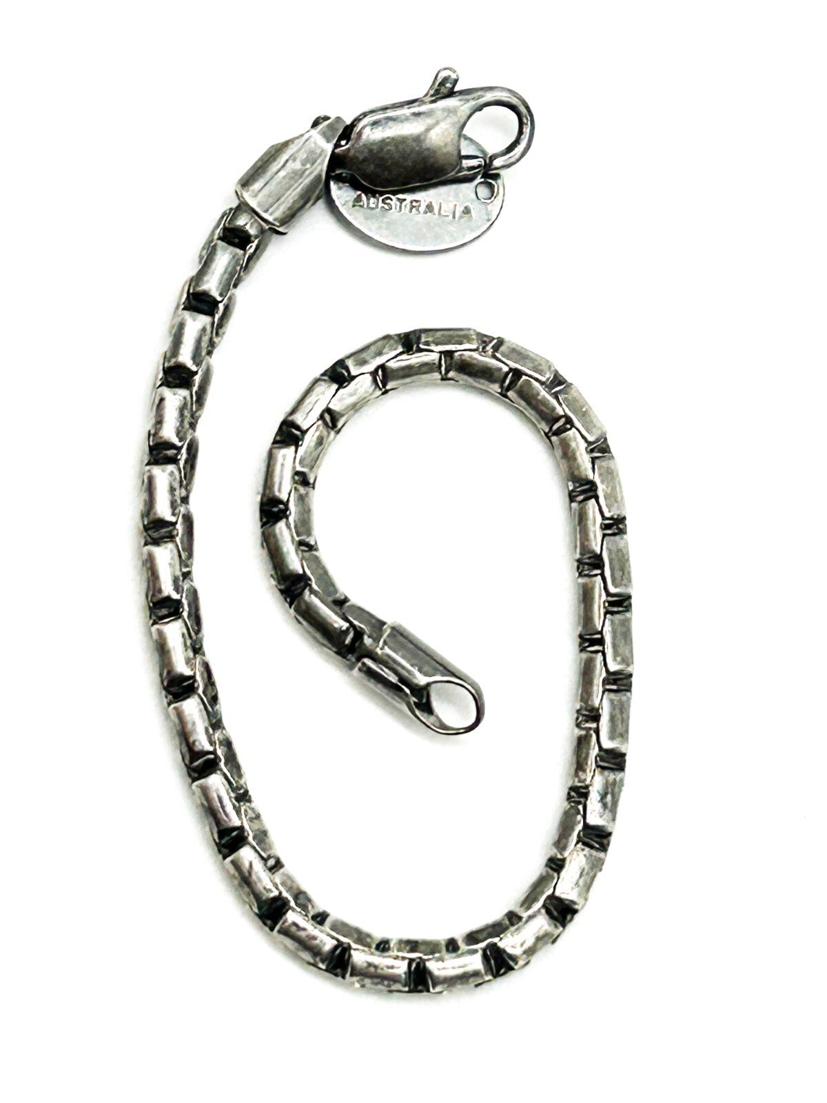Innersoul Australia Bracelet Silver Tone Box Link Chain Y2K Vintage