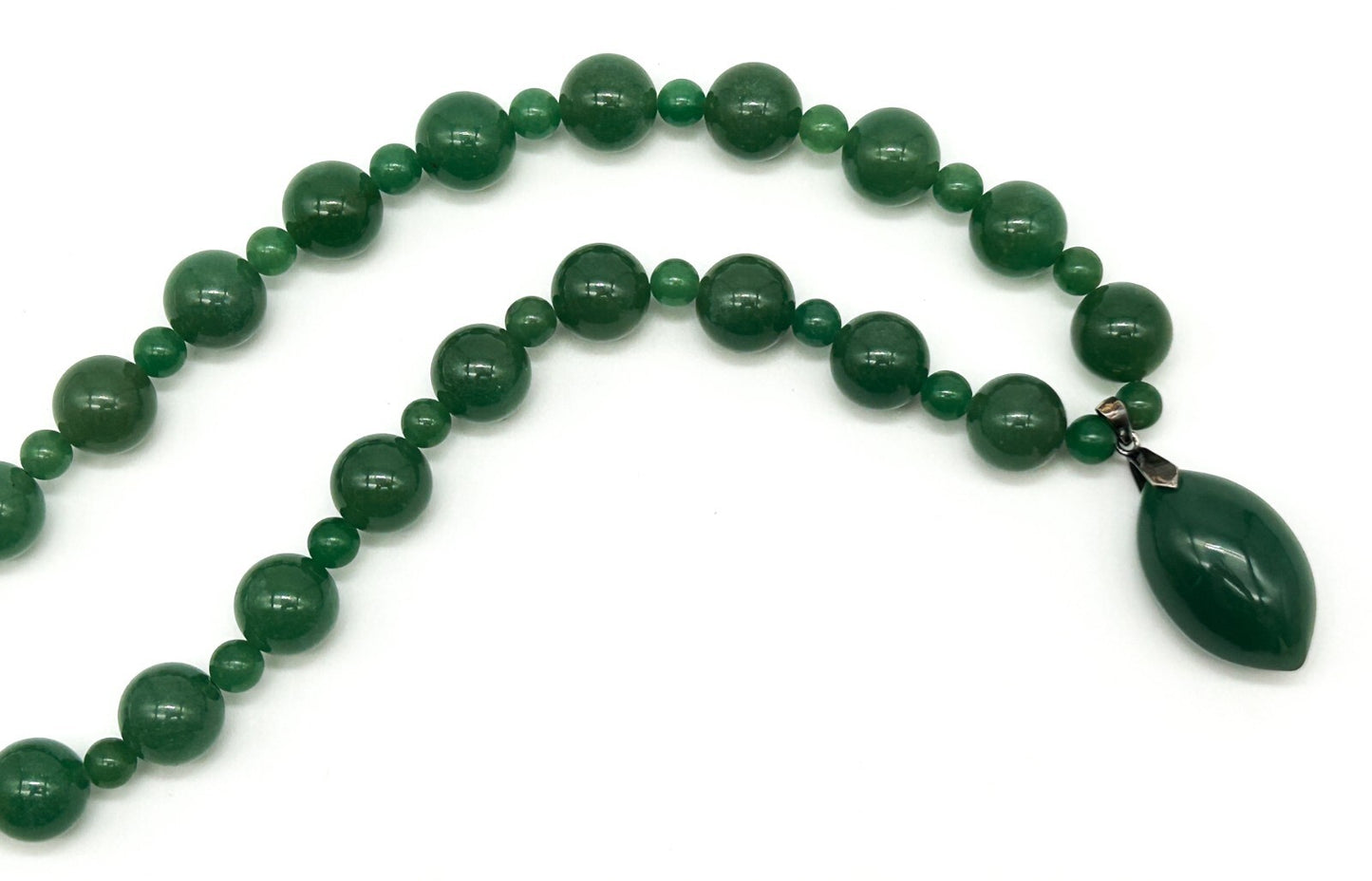 Aventurine Necklace & Earrings Set 925 Sterling Silver Pendant Bale 21”