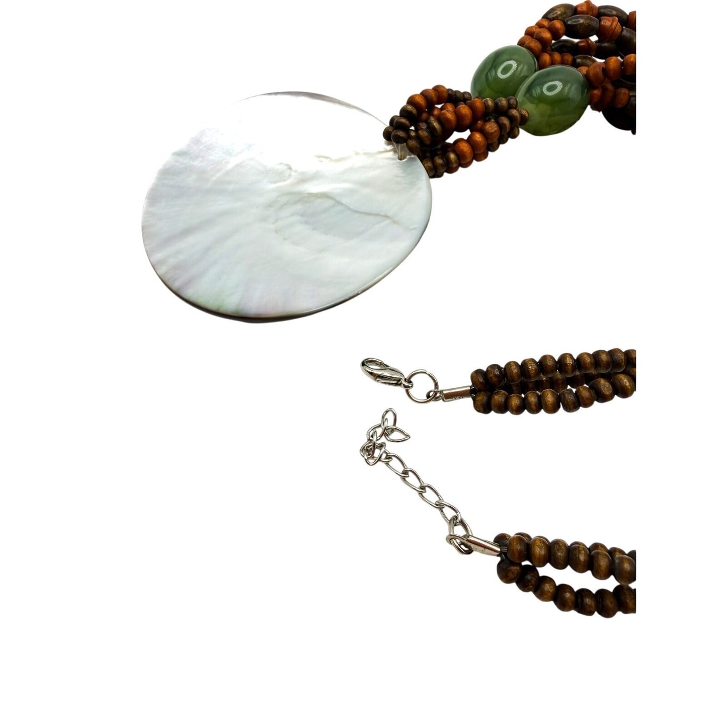 Abalone Shell Star Statement Boho Pendant Necklace 23" Coastal-inspired