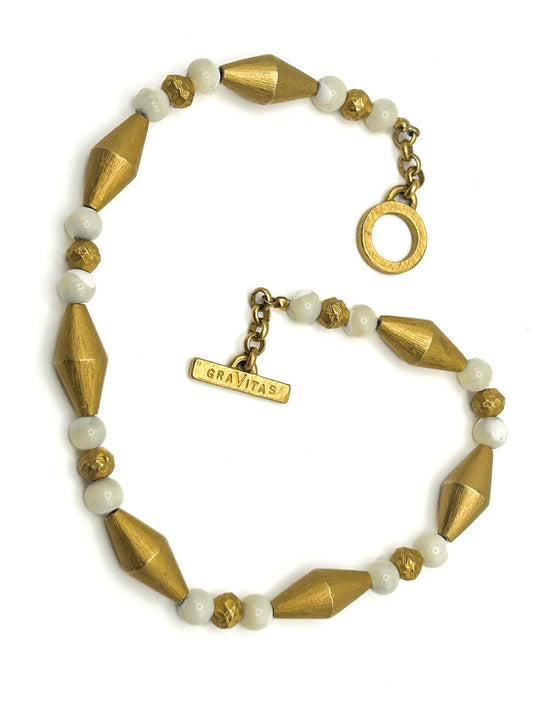 GraVitas Signed Gold Tone Choker Necklace - Beaded