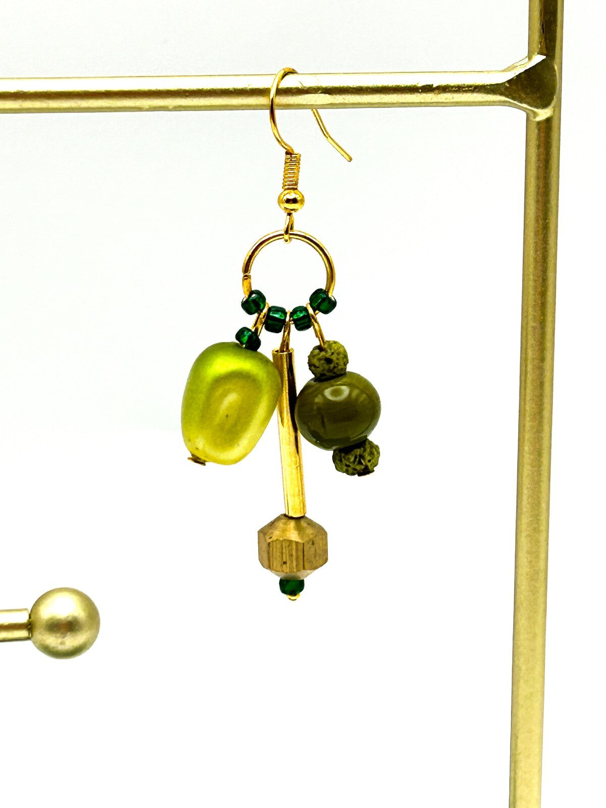 BD-Eye Original Green Cha Cha Necklace & Earrings Set Vintage Beads Statement