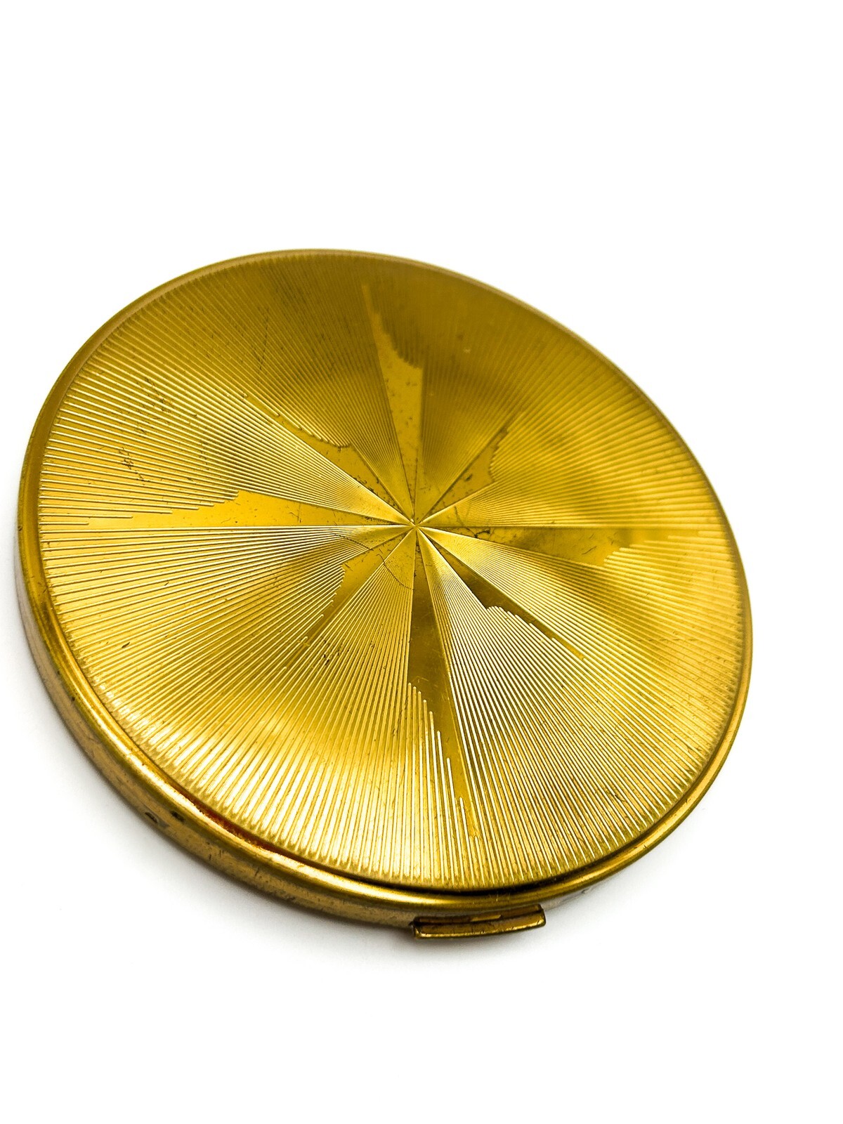 Vintage Vanity Fair Gold Tone Starburst Compact Mirror Made in Britain