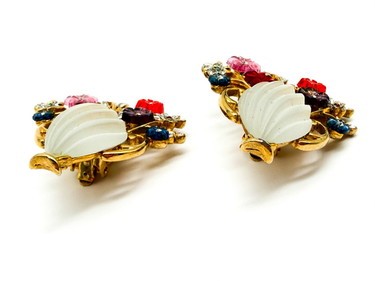 Vintage Craft (Gem-Craft) Adrien Mann Couture Giardinetti Brooch & Clip Ons