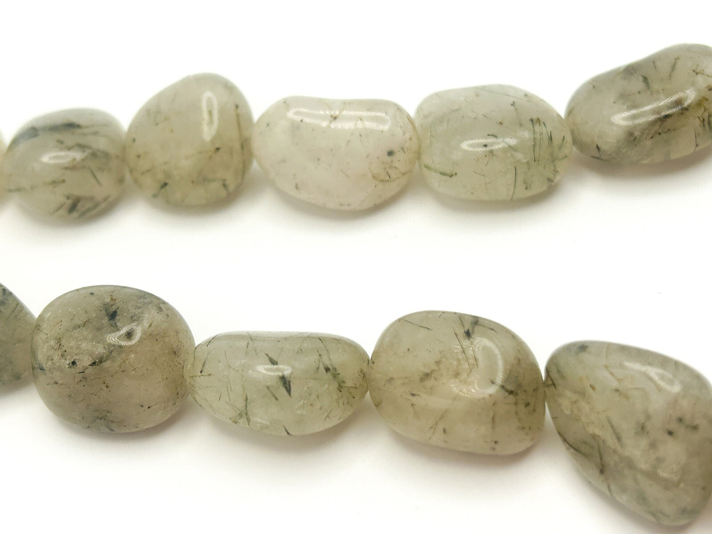 Chunky Rutilated Quartz Statement Necklace with Silver Tone Spacers - Gemstone