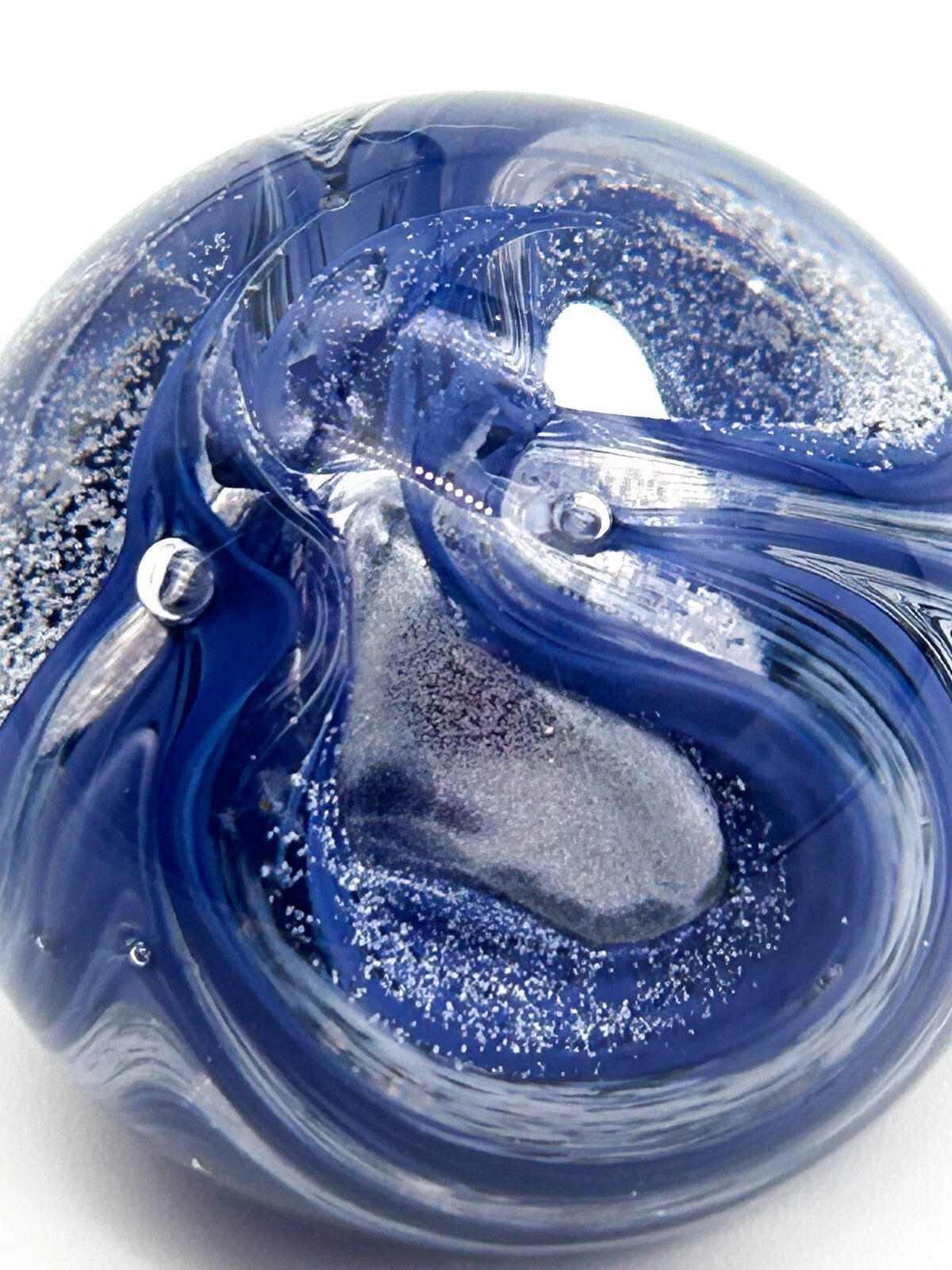 Vintage 1999 Signed SGL Blue Swirl 'Flourise' Paperweight Art Glass