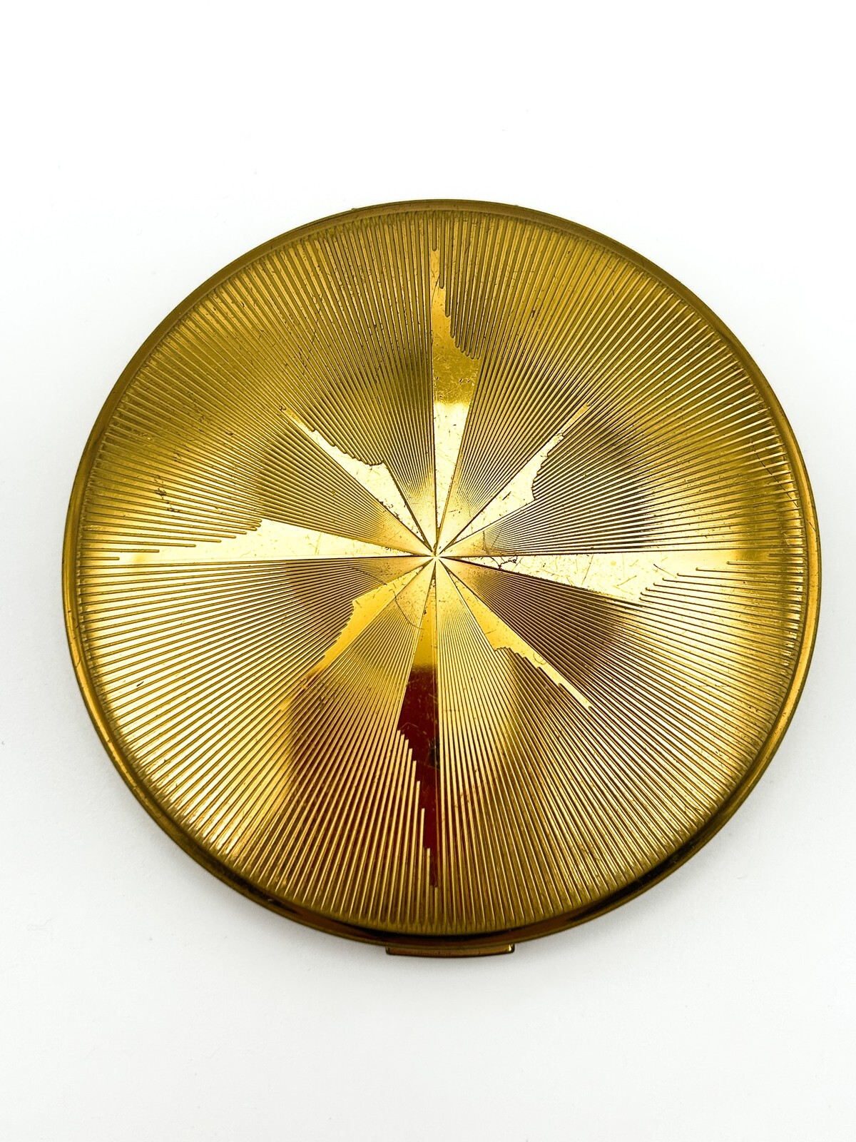 Vintage Vanity Fair Gold Tone Starburst Compact Mirror Made in Britain