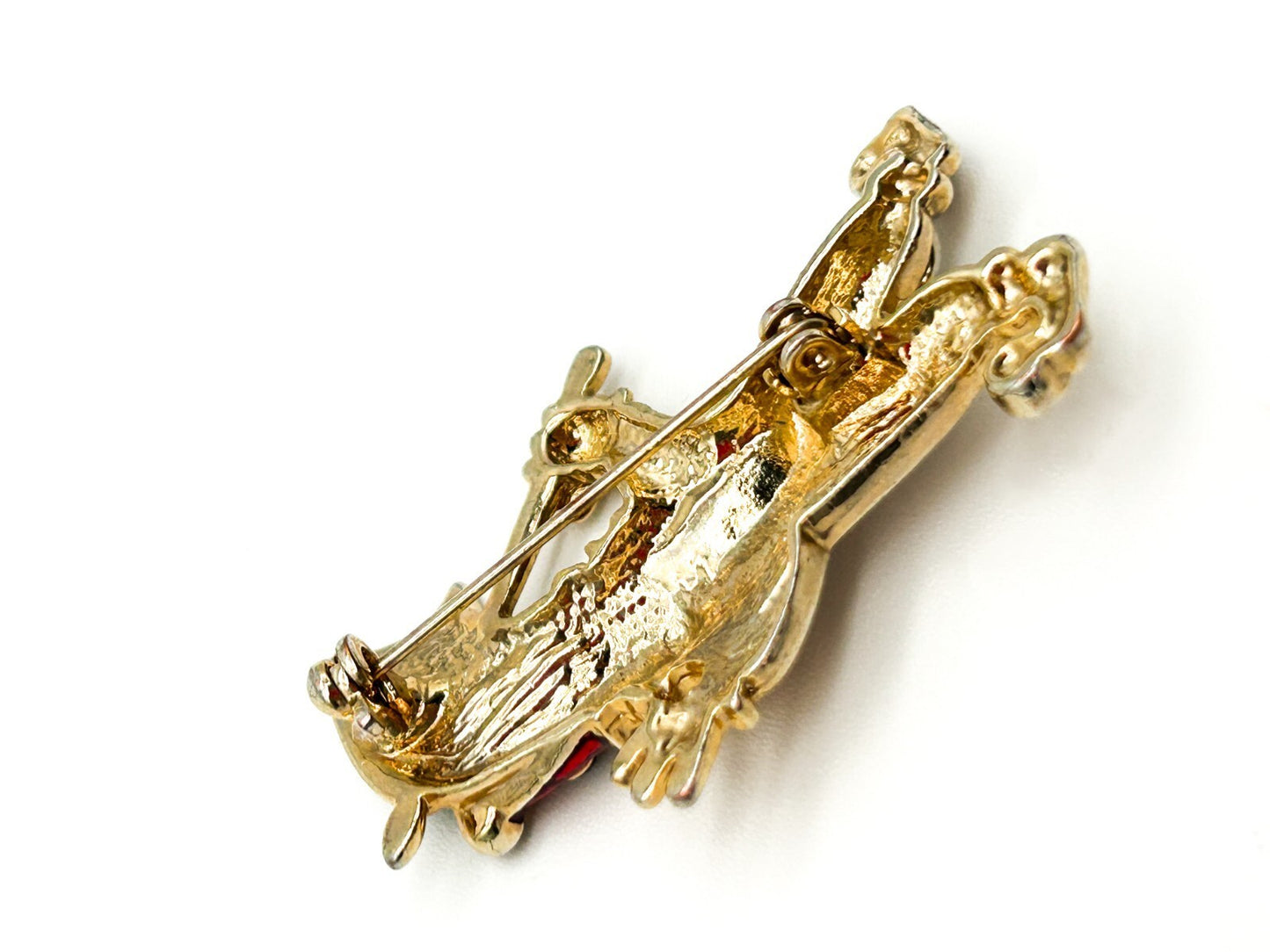 Vintage Enamel Clown Brooch with Umbrella