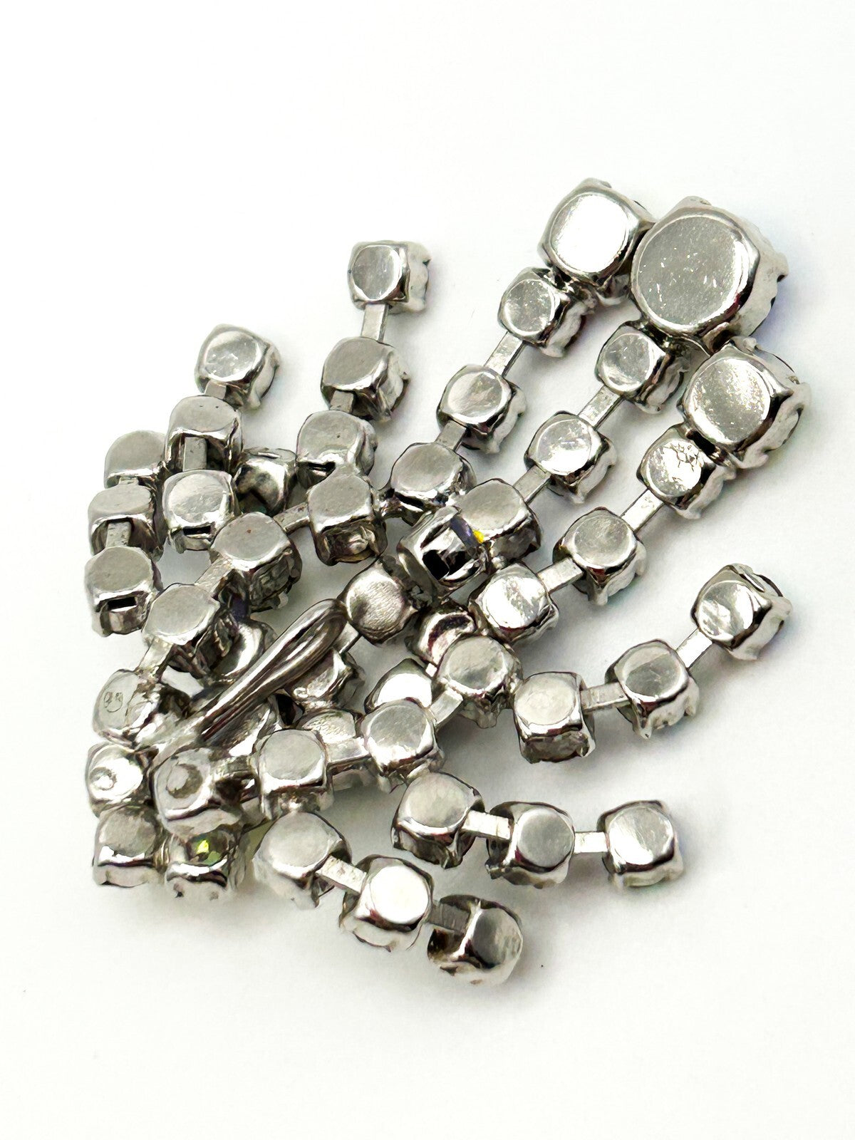 AB Crystal Rhinestone Waterfall Pendant Starburst Drop Vintage Style 5.5cm