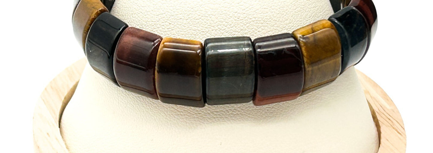 Tiger’s Eye Stretch Bracelet Multicolour Panel Stone Bracelet