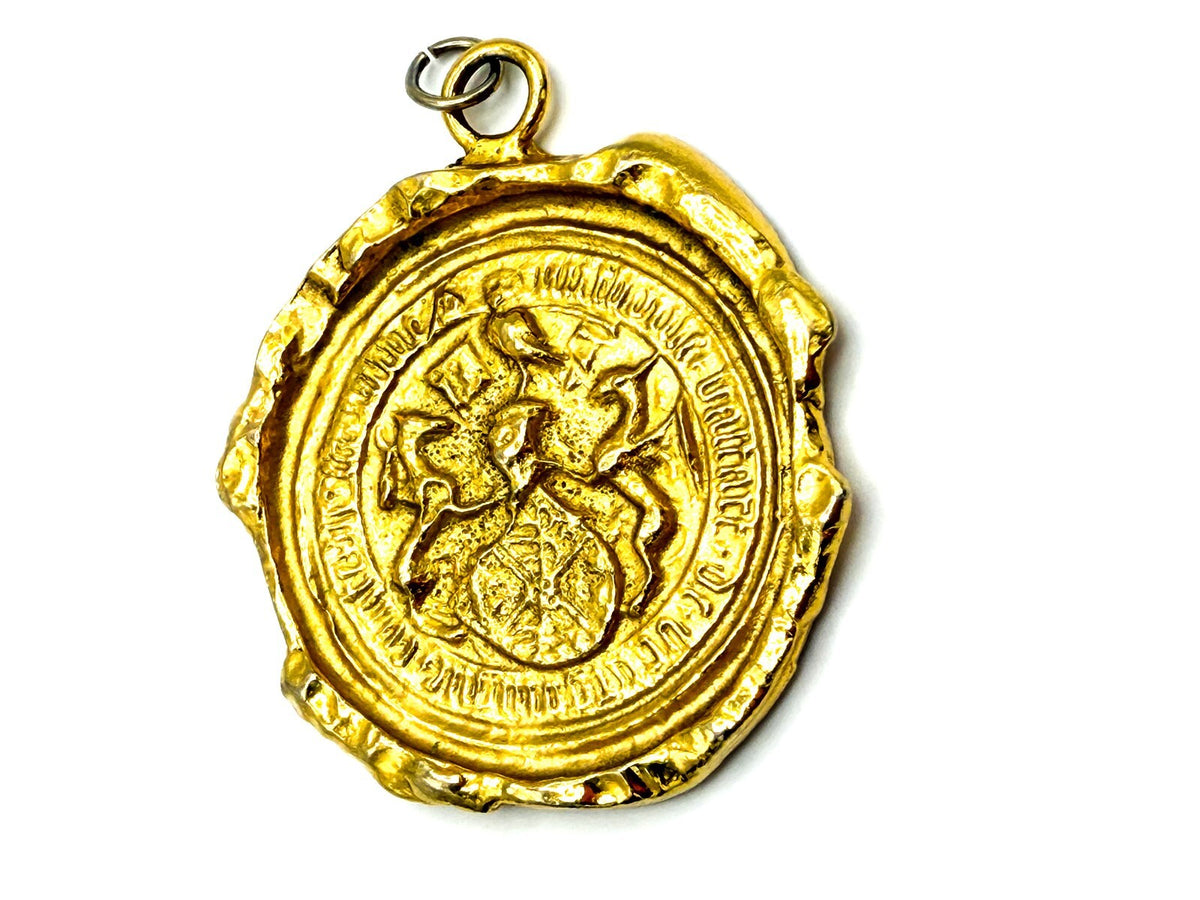 Vintage Accessocraft Etruscan Revival Medallion Pendant – Byzantine Eagle Crest