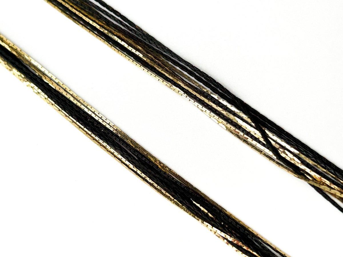 Vintage Black Gold Multi Strand Chain Layered Long Necklace Statement