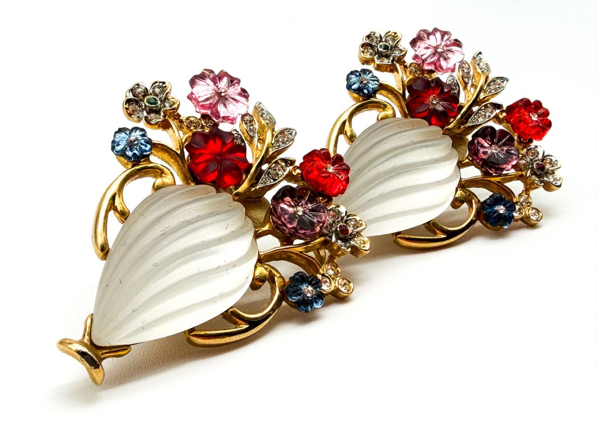 Vintage Craft (Gem-Craft) Adrien Mann Couture Giardinetti Brooch & Clip Ons