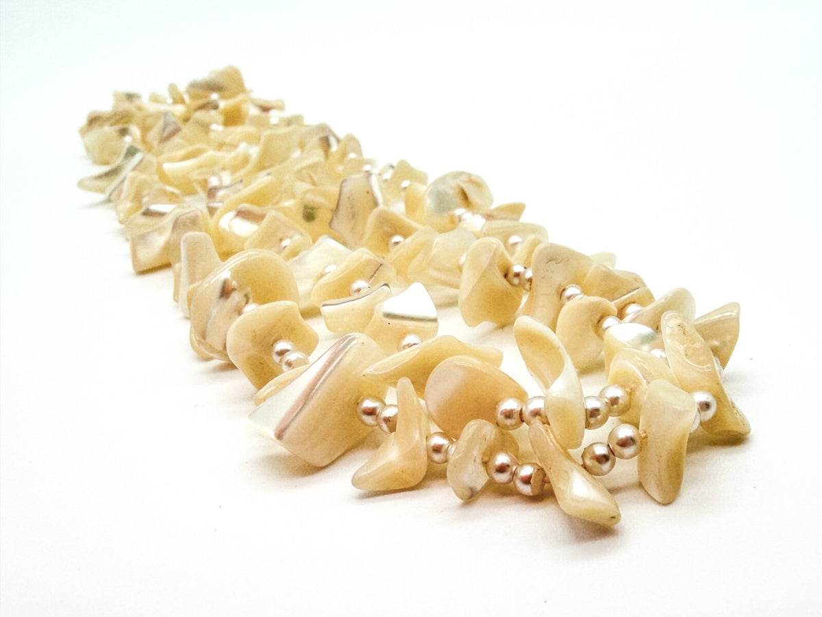 Vintage Mother of Pearl Chip Bead Continuous Strand Necklace