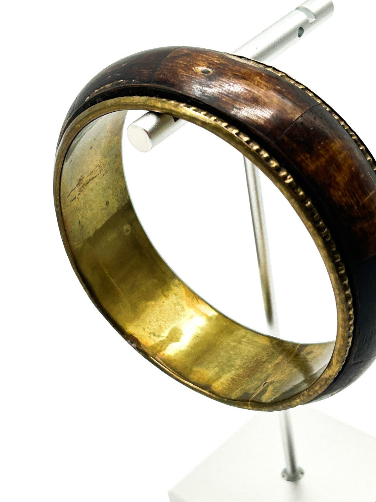 Vintage Natural Organic Material Brass Bangle Boho Natural Bracelet Bohemian 6.5
