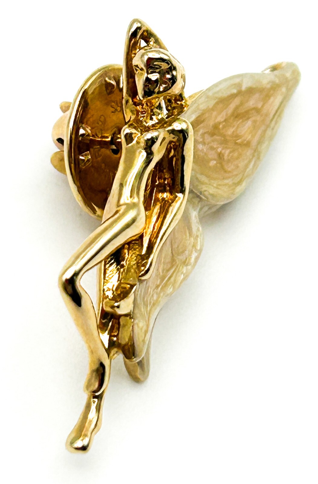 Kirks Folly Winged Fairy Brooch Enamel Gold Tone Pin Whimsical Signed