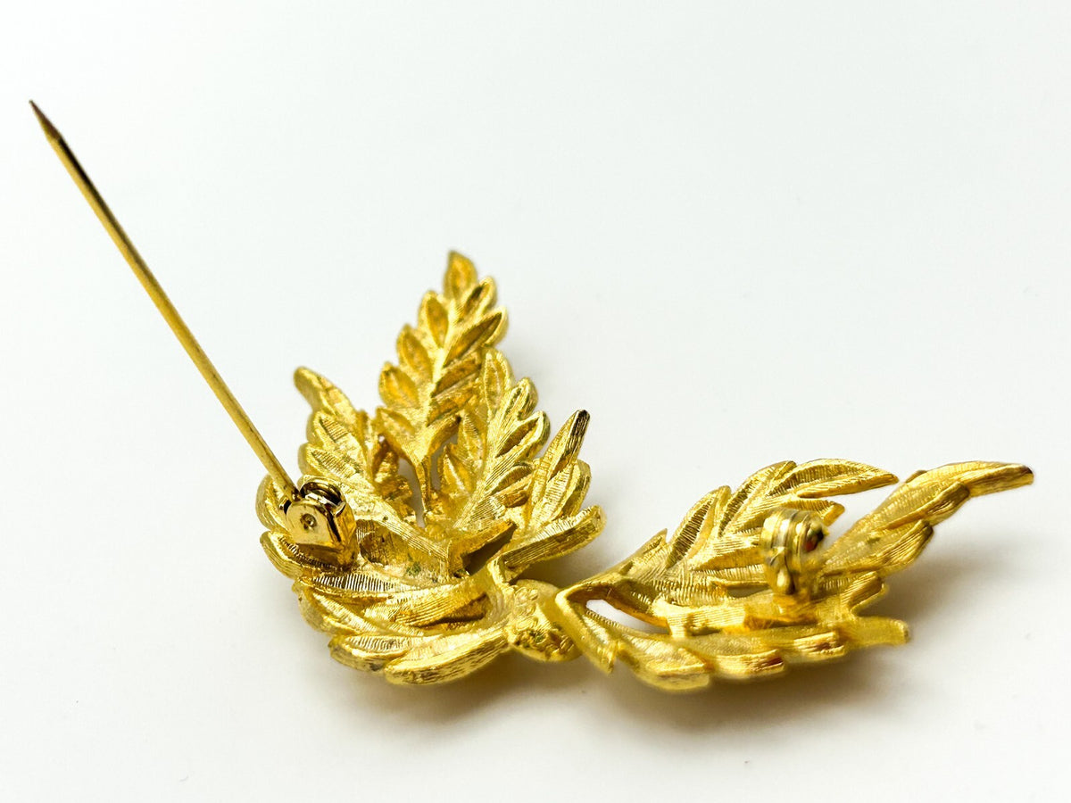 Vintage (60s) Signed Sphinx Gold Tone Wheat Sheaf Bow Brooch