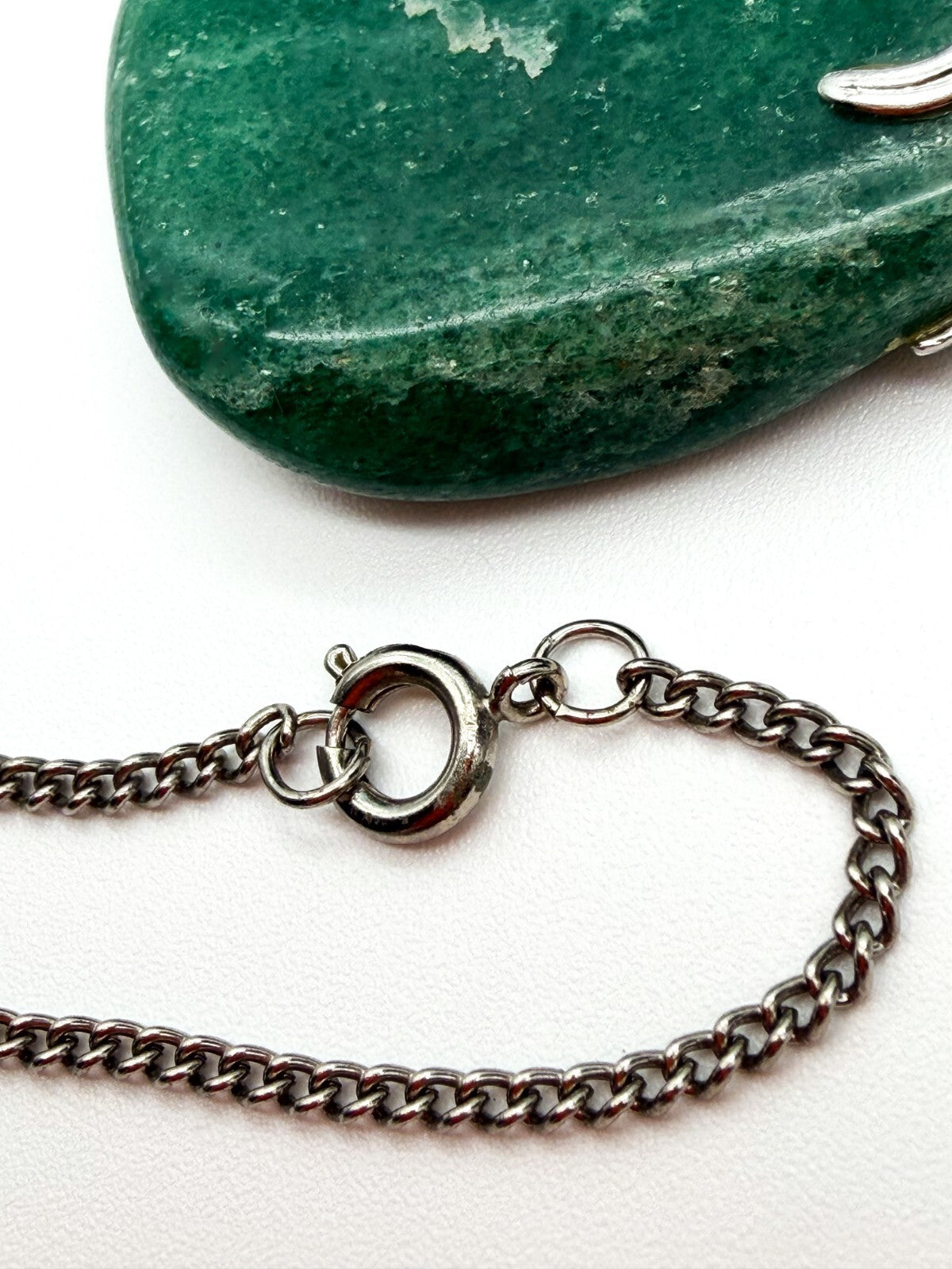 Natural Aventurine Pendant Necklace Green Crystal Stone Long Chain 24”
