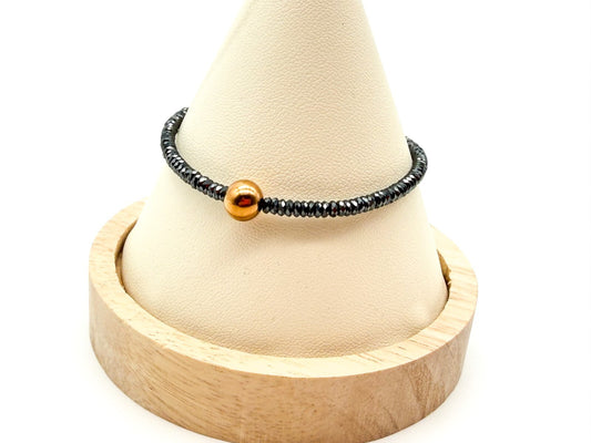 Coeur De Lion Bracelet Hematite Titanium Oxide Rose Gold Plated Elegant