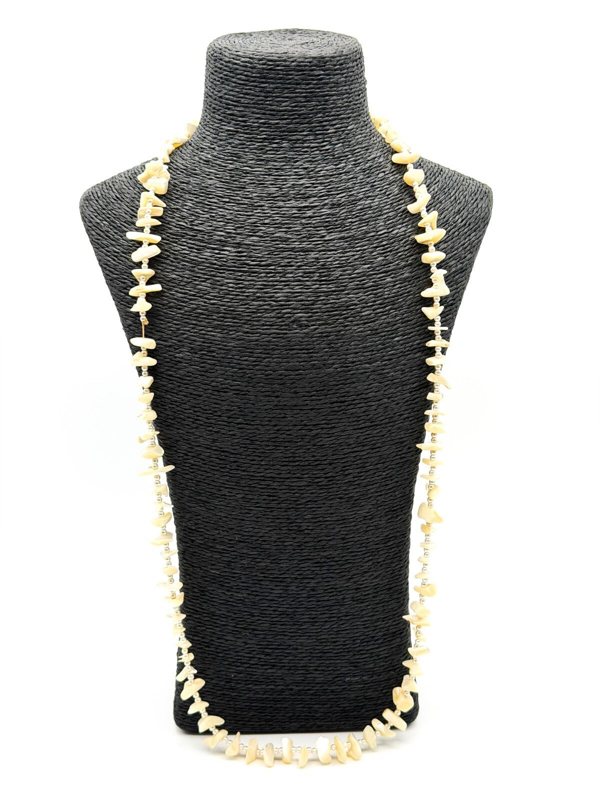 Vintage Mother of Pearl Chip Bead Continuous Strand Necklace