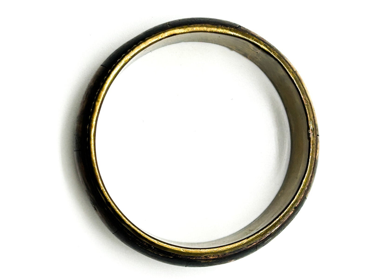 Vintage Natural Organic Material Brass Bangle Boho Natural Bracelet Bohemian 6.5