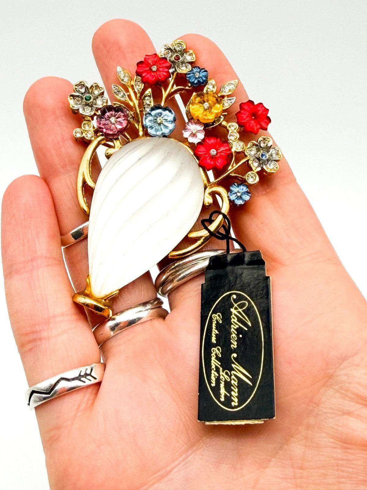 Vintage Craft (Gem-Craft) Adrien Mann Couture Giardinetti Brooch & Clip Ons