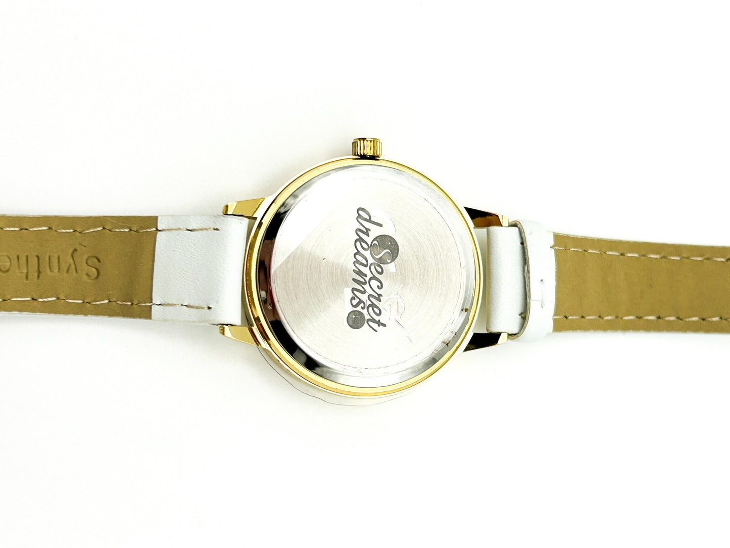 Vintage Secret Dreams Ladies Watch White Strap and Swarovski Crystal Dial