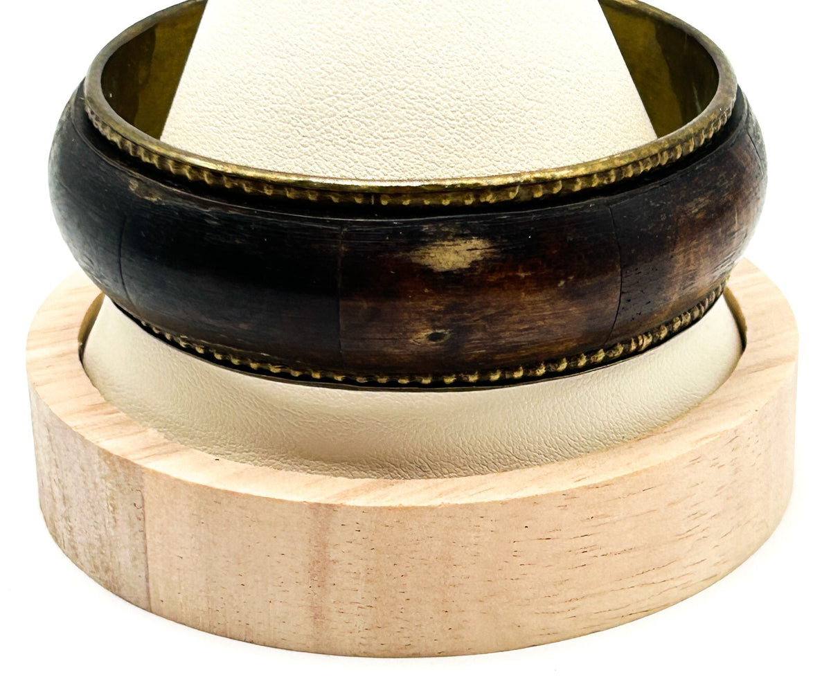 Vintage Natural Organic Material Brass Bangle Boho Natural Bracelet Bohemian 6.5